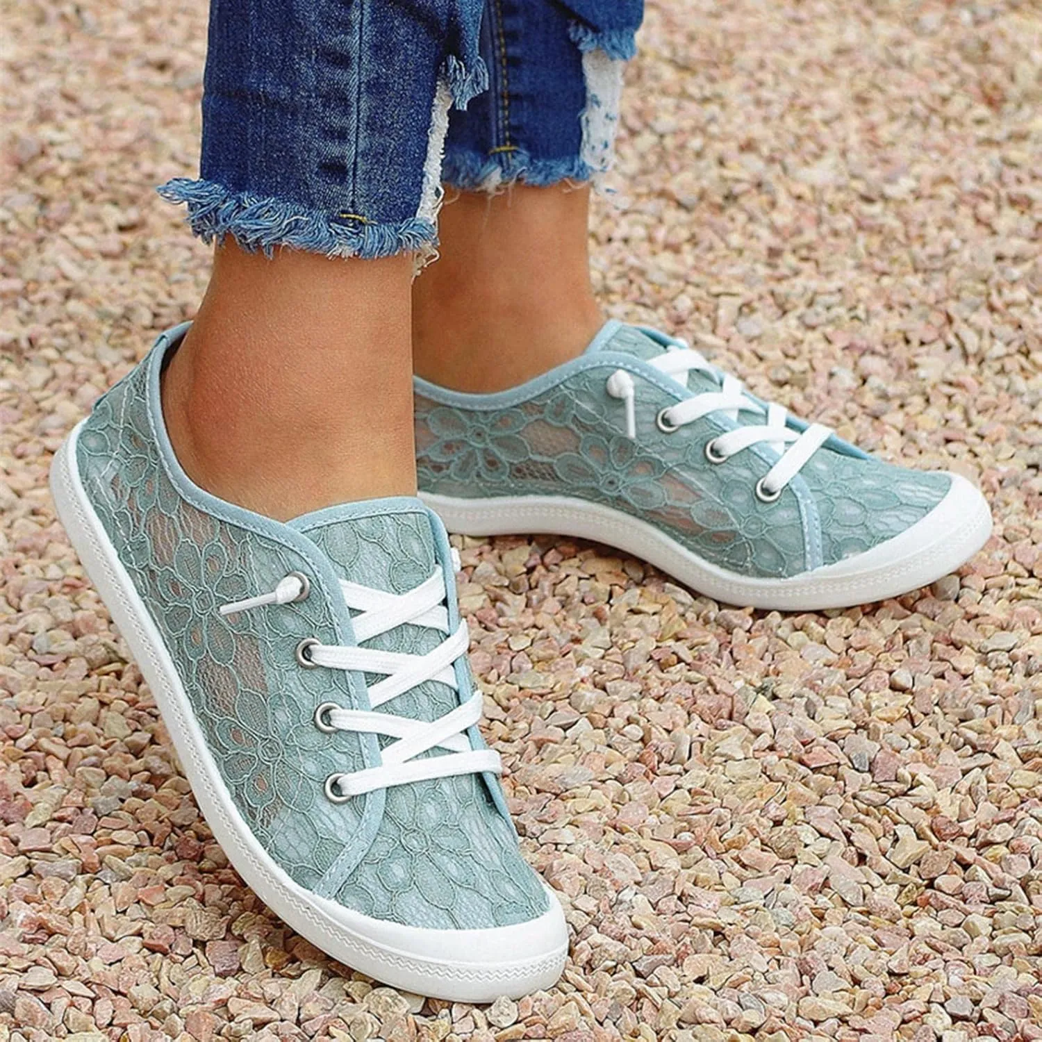 Hbeylia Canvas Shoes For Women Fashion Casual Plaid Lace Up Low Top Play Sneakers Lightweight Low Heels Slip On Flats Loafers Walking Shoes For Girls Running Outdoor Sports Driving