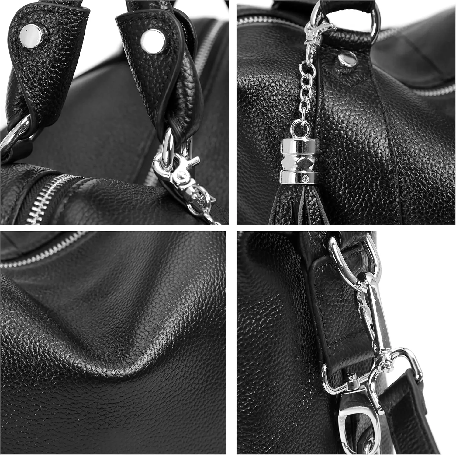 HESHE Womens Genuine Leather Handbags Purse Crossbody Satchel Tote Bags Ladies Real Leather Bags