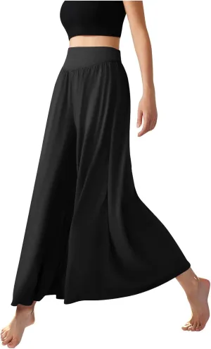High Waisted Palazzo Pants for Women Trendy 2024 Causal Wide Leg Flowy Yoga Pant Trousers Beach Vacation Outfits