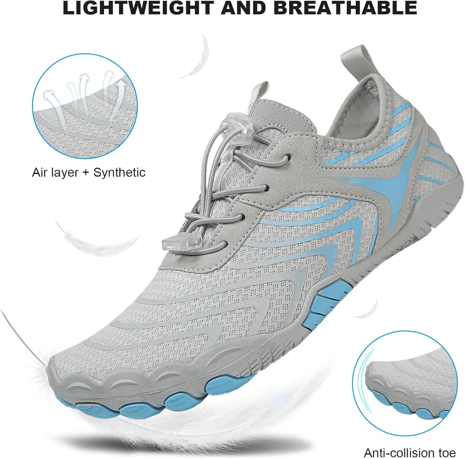 Hike Barefoot Shoes for Women Men Pro-Healthy&Non-Slip Footwear Waterproof Trail Running Wide Toe Water Shoes