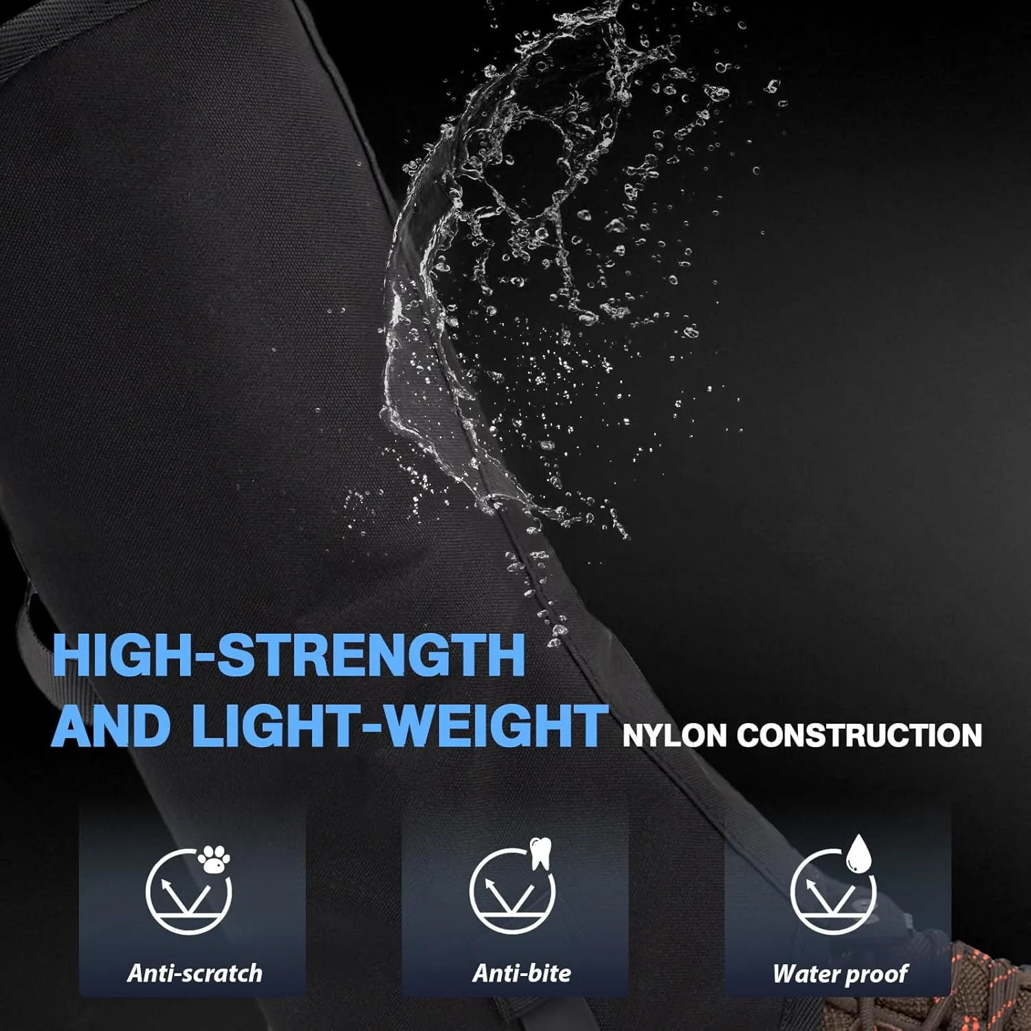 Hikeen Leg Gaiters for Hiking, Boot Gaiters for Men & Women 1000D Nylon Waterproof Gaiters for Hunting, Shovel Snow, Snowshoeing