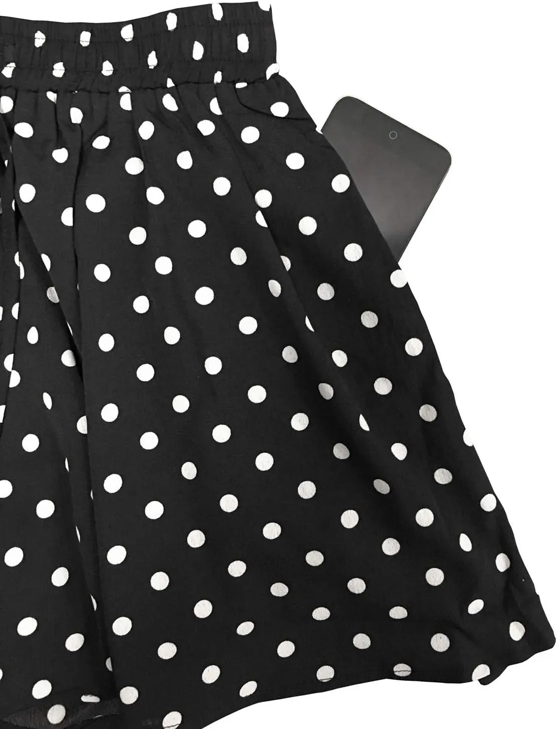 HOW'ON Women's Summer Casual Comfy Culottes Shorts Elastic Waist Wide Leg Shorts