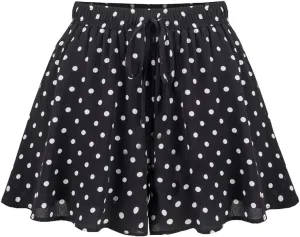 HOW'ON Women's Summer Casual Comfy Culottes Shorts Elastic Waist Wide Leg Shorts