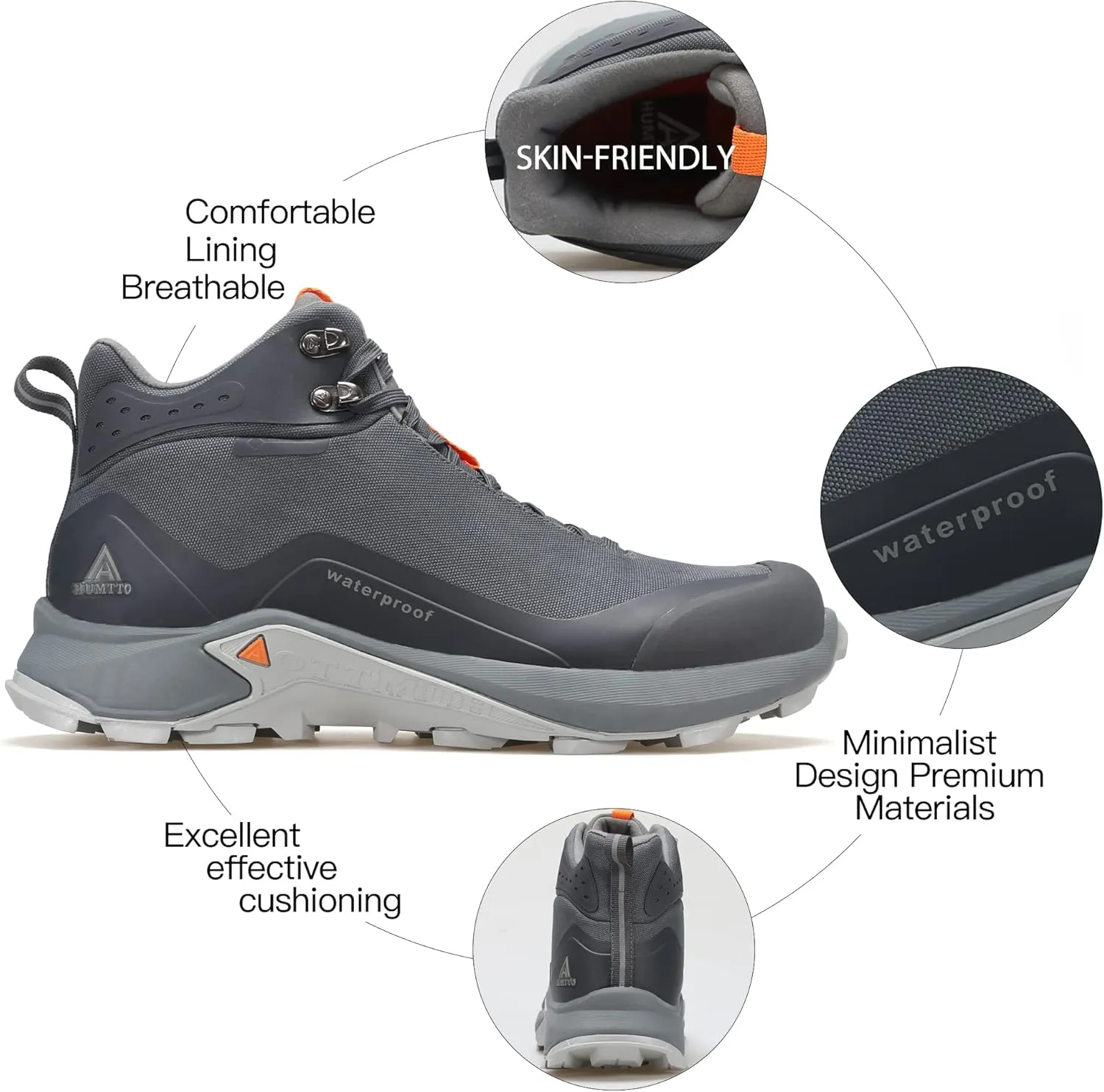 HUMTTO Men's All-Terrain Waterproof Hiking Boots Lightweight Breathable Outdoor Ankle Boots Trekking Hiking Shoes