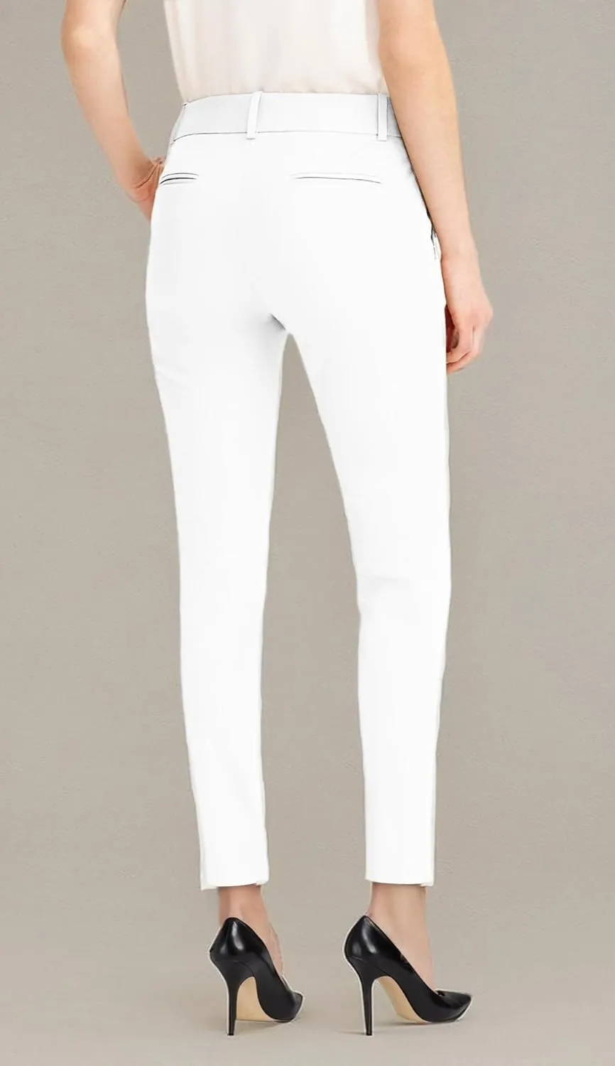 Hybrid & Company Womens Super Comfy Flat Front Stretch Trousers Chino Pants