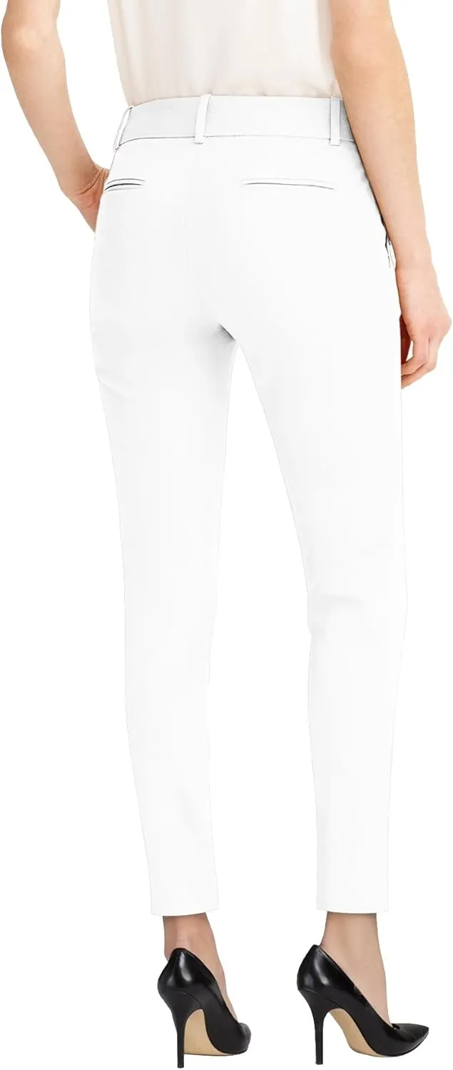 Hybrid & Company Womens Super Comfy Flat Front Stretch Trousers Chino Pants