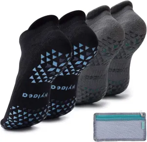 Hylaea Unisex Non Slip Socks with Grip for Yoga, Hospital, Pilates, Barre | Ankle, Cushioned
