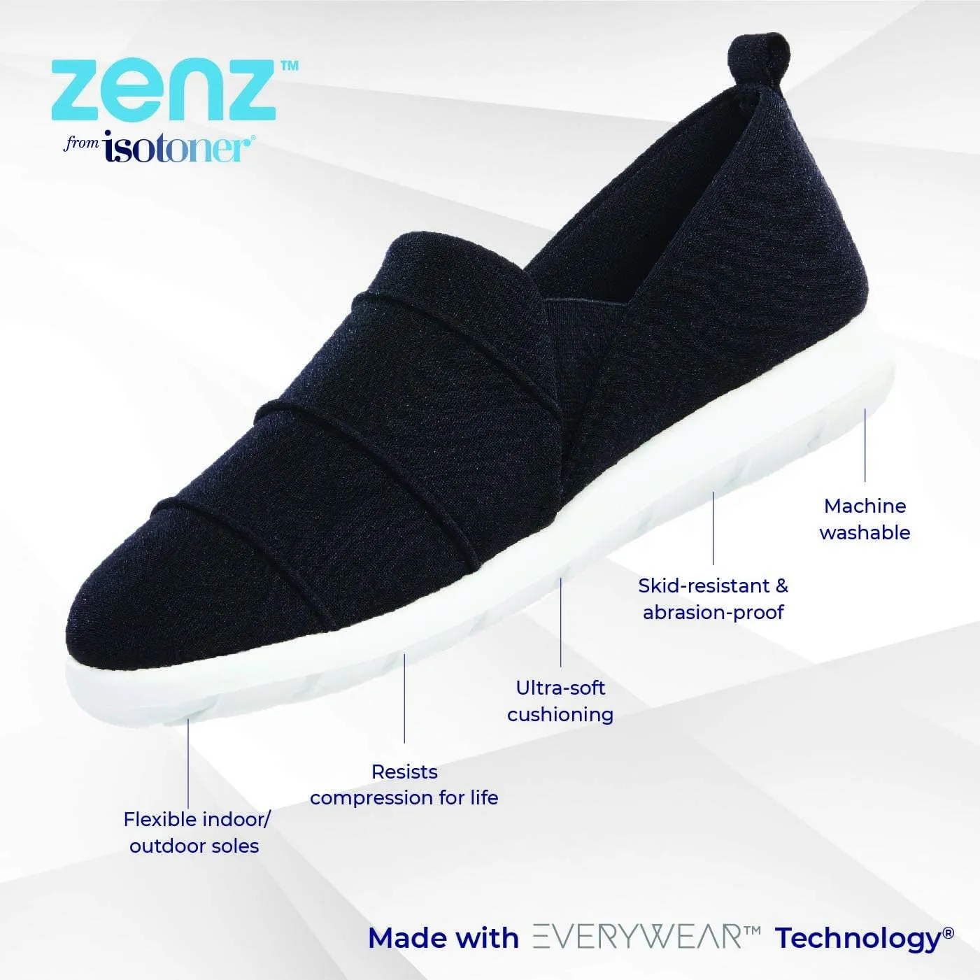 isotoner Zenz Women's Serenity Stretch Satin Slipper, Slip-On Shoe