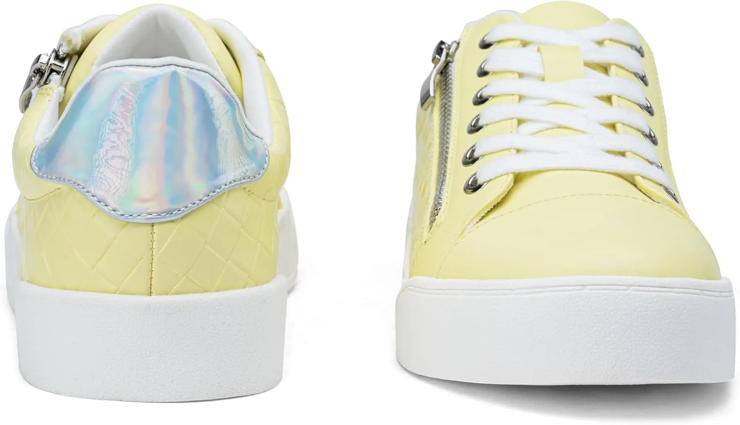 Jeossy Women's Flat Low Top Casual Fashion Sneakers Round Toe Shoes with Zipper