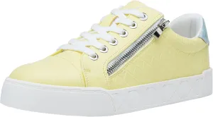 Jeossy Women's Flat Low Top Casual Fashion Sneakers Round Toe Shoes with Zipper