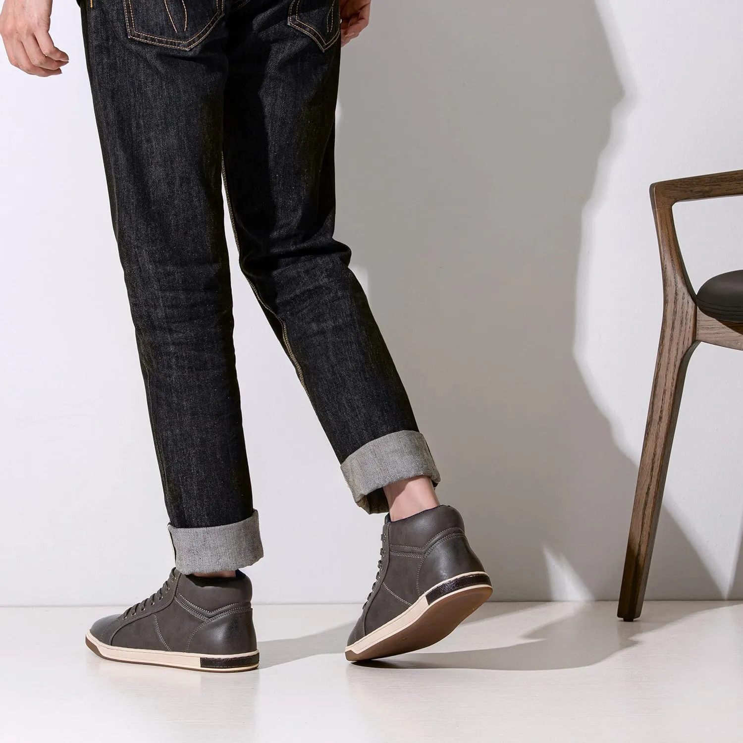 Jousen Men's Casual Shoes High Top Fashion Sneaker Lightweight Men Boots Shoes