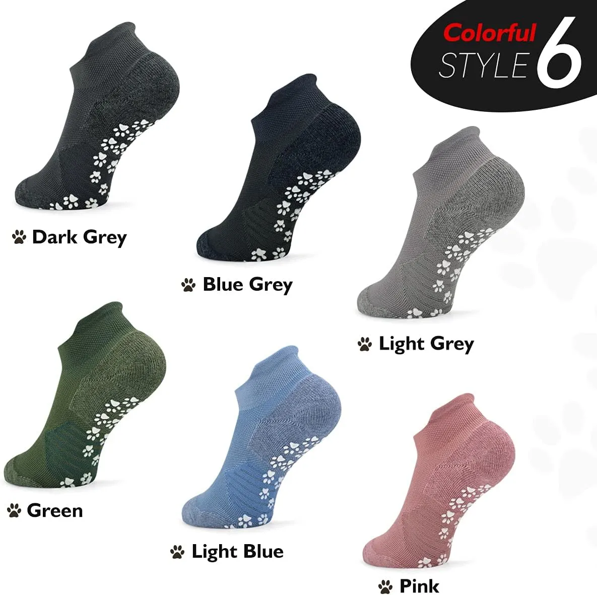 KitNSox 2 Pack Non Slip Grip Yoga Socks for Men Women, Non Skid Cushioned Hospital Maternity Ballet Pilates Floor Dance Socks