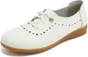 Kkyc Women's Shoes Comfy Fashion Loafers Slip on Leather Sneakers Cute Nurse Work Flats Lightweight Casual Walking Shoes