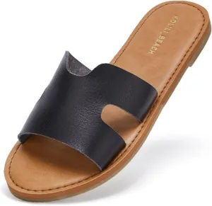 KOLILI Womens Flat Slide Sandals, Summer Fashion Sandals, Comfy Style | Warm-weather Favorite