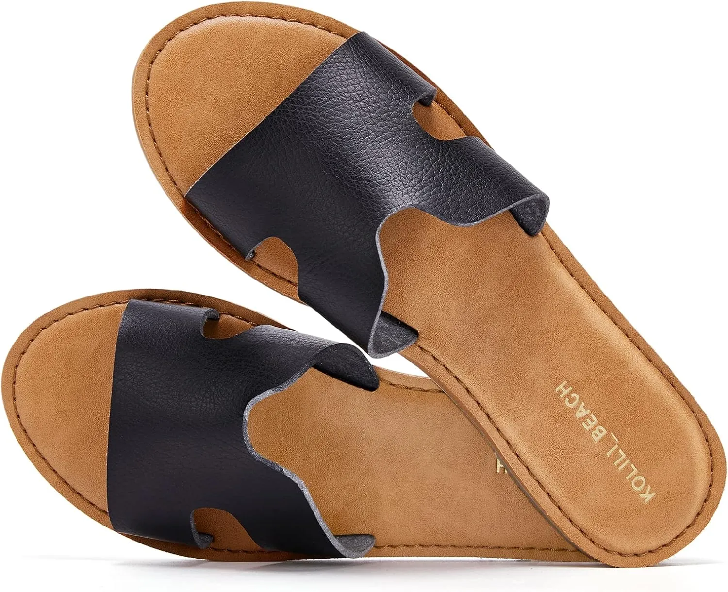 KOLILI Womens Flat Slide Sandals, Summer Fashion Sandals, Comfy Style | Warm-weather Favorite