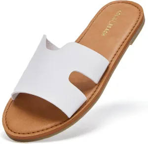 KOLILI Womens Flat Slide Sandals, Summer Fashion Sandals, Comfy Style | Warm-weather Favorite