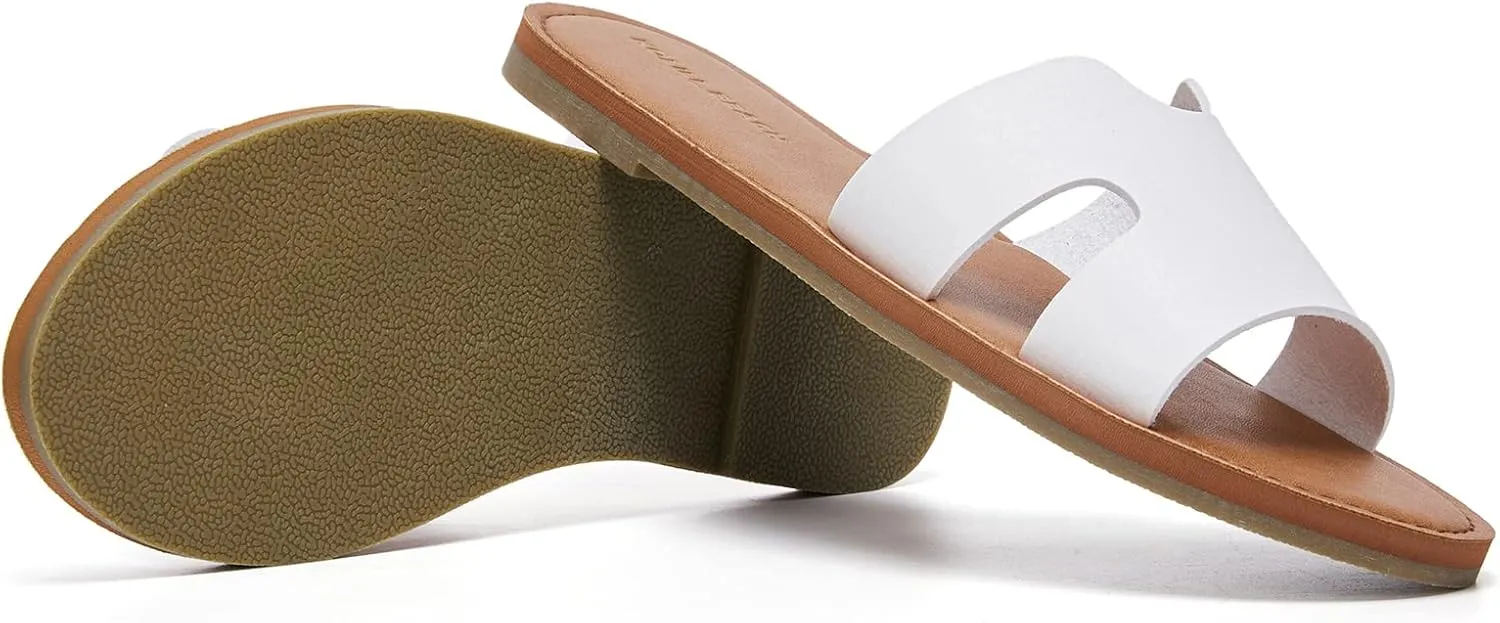 KOLILI Womens Flat Slide Sandals, Summer Fashion Sandals, Comfy Style | Warm-weather Favorite