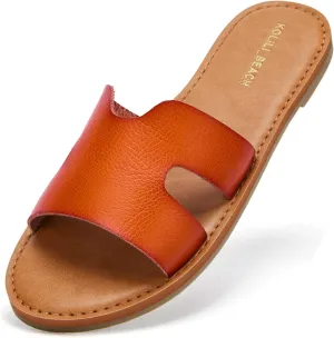 KOLILI Womens Flat Slide Sandals, Summer Fashion Sandals, Comfy Style | Warm-weather Favorite