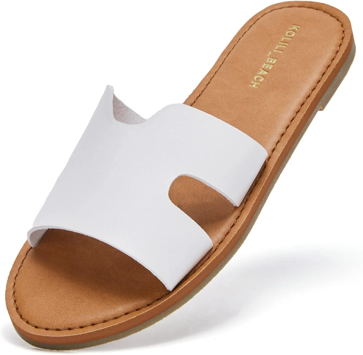 KOLILI Womens Flat Slide Sandals, Summer Fashion Sandals, Comfy Style | Warm-weather Favorite