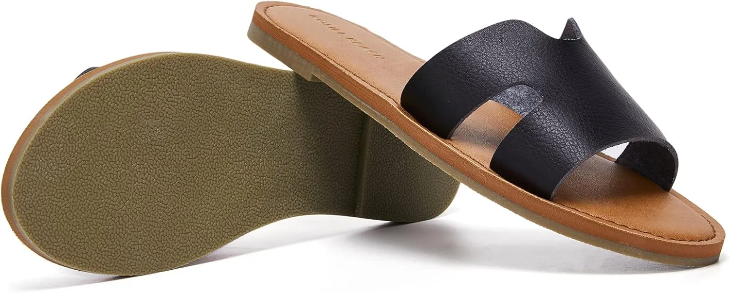 KOLILI Womens Flat Slide Sandals, Summer Fashion Sandals, Comfy Style | Warm-weather Favorite