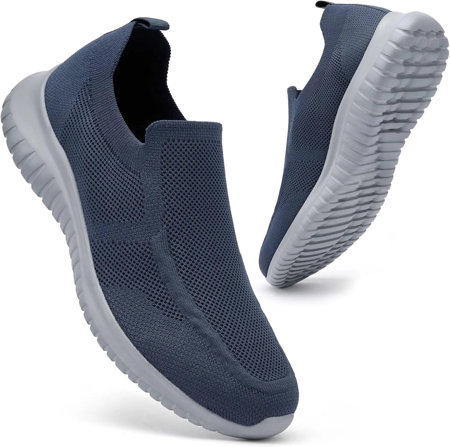konhill Men's Breathable Tennis Shoes - Slip on Walking Casual Athletic Sneakers Shoes