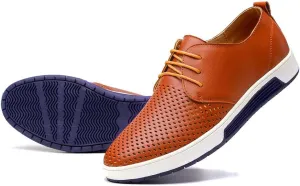 konhill Men's Casual Oxford Shoes - Breathable Dress Shoes Loafers Lace-up Flat Sneakers