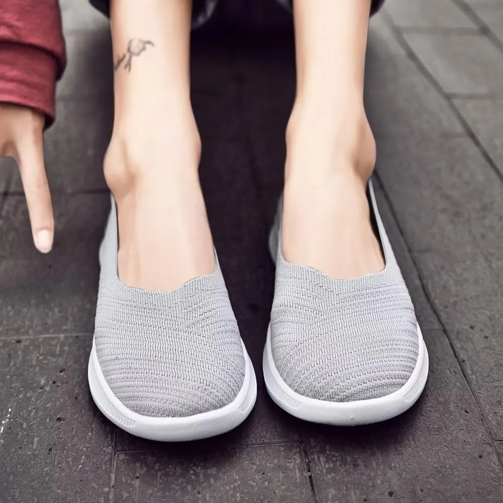 konhill Women's Slip on Loafers - Comfy Walking Tennis Low-Top Ballet Flat Nurse Shoes Casual Sneakers