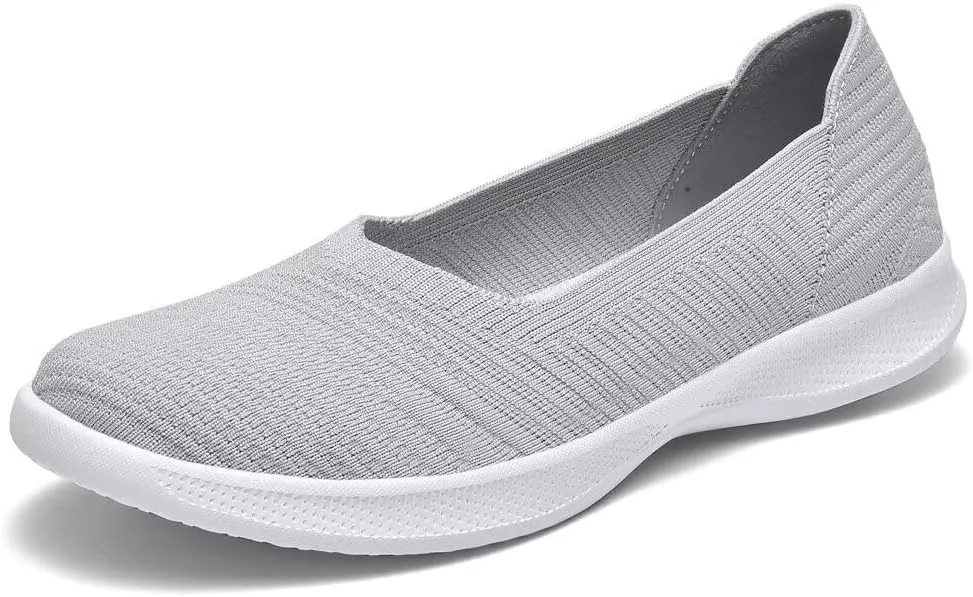 konhill Women's Slip on Loafers - Comfy Walking Tennis Low-Top Ballet Flat Nurse Shoes Casual Sneakers