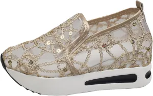 Ladies Fashion Breathable Knitted Mesh Pointed Flat Bottomed Casual Single Shoes Sandals with Heel Women