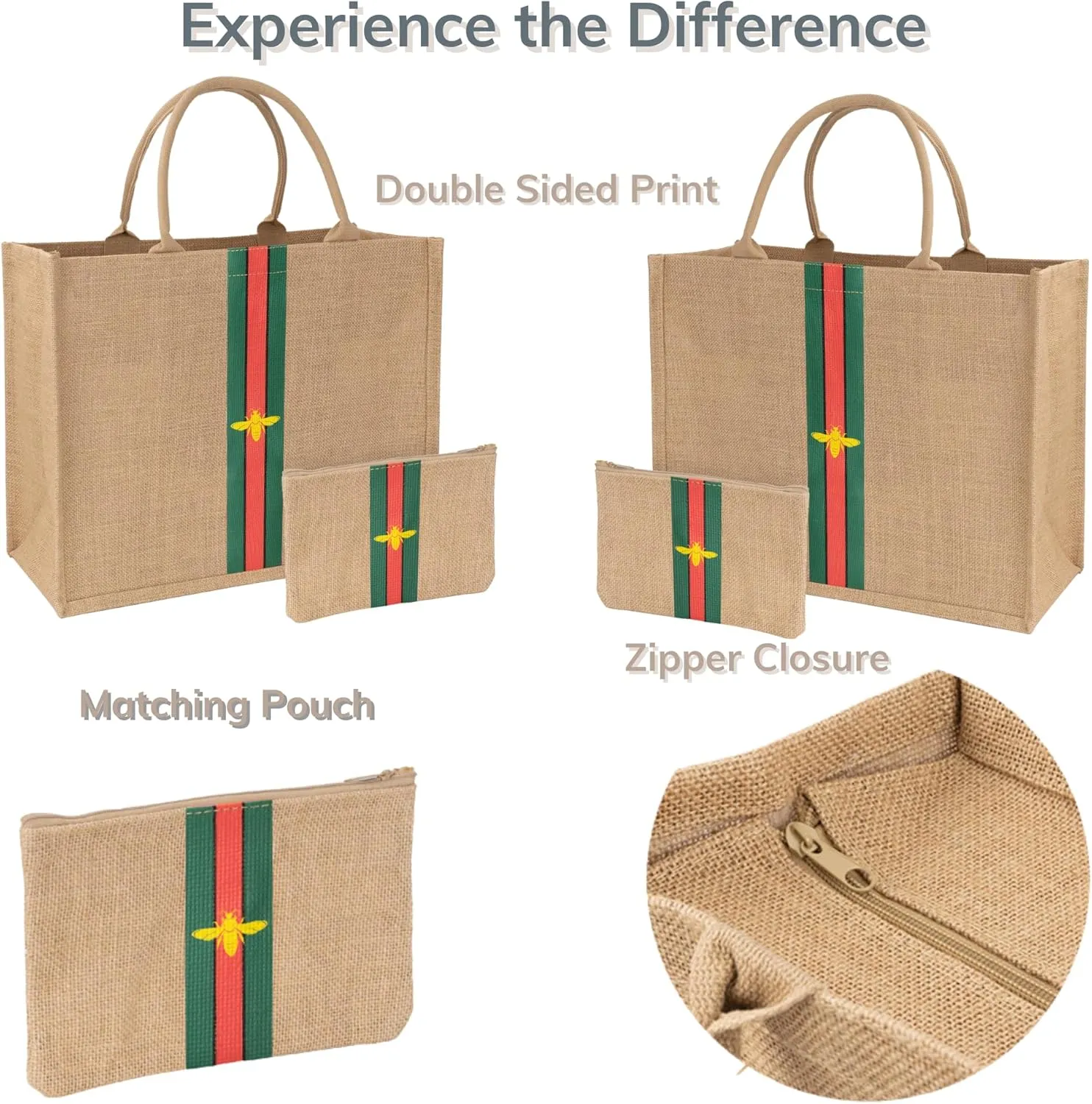 Large Beach Bag Jute Woven Tote