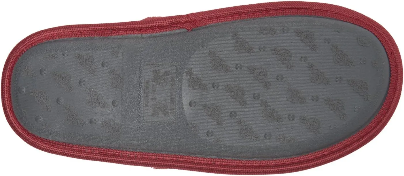Laura Ashley Ladies Embroidered Soft Terry Scuff Slipper