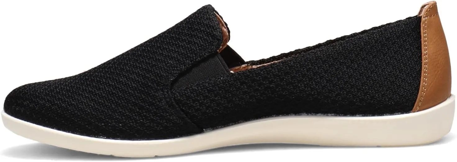 LifeStride Womens Next Level Slip-On Sneaker, Black, 5.5 US