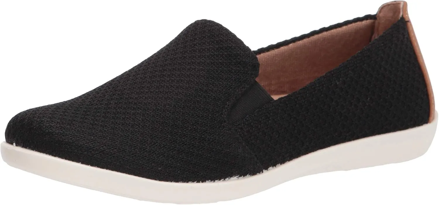 LifeStride Womens Next Level Slip-On Sneaker, Black, 6.5 US