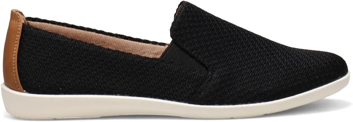 LifeStride Womens Next Level Slip-On Sneaker, Black, 6.5 US