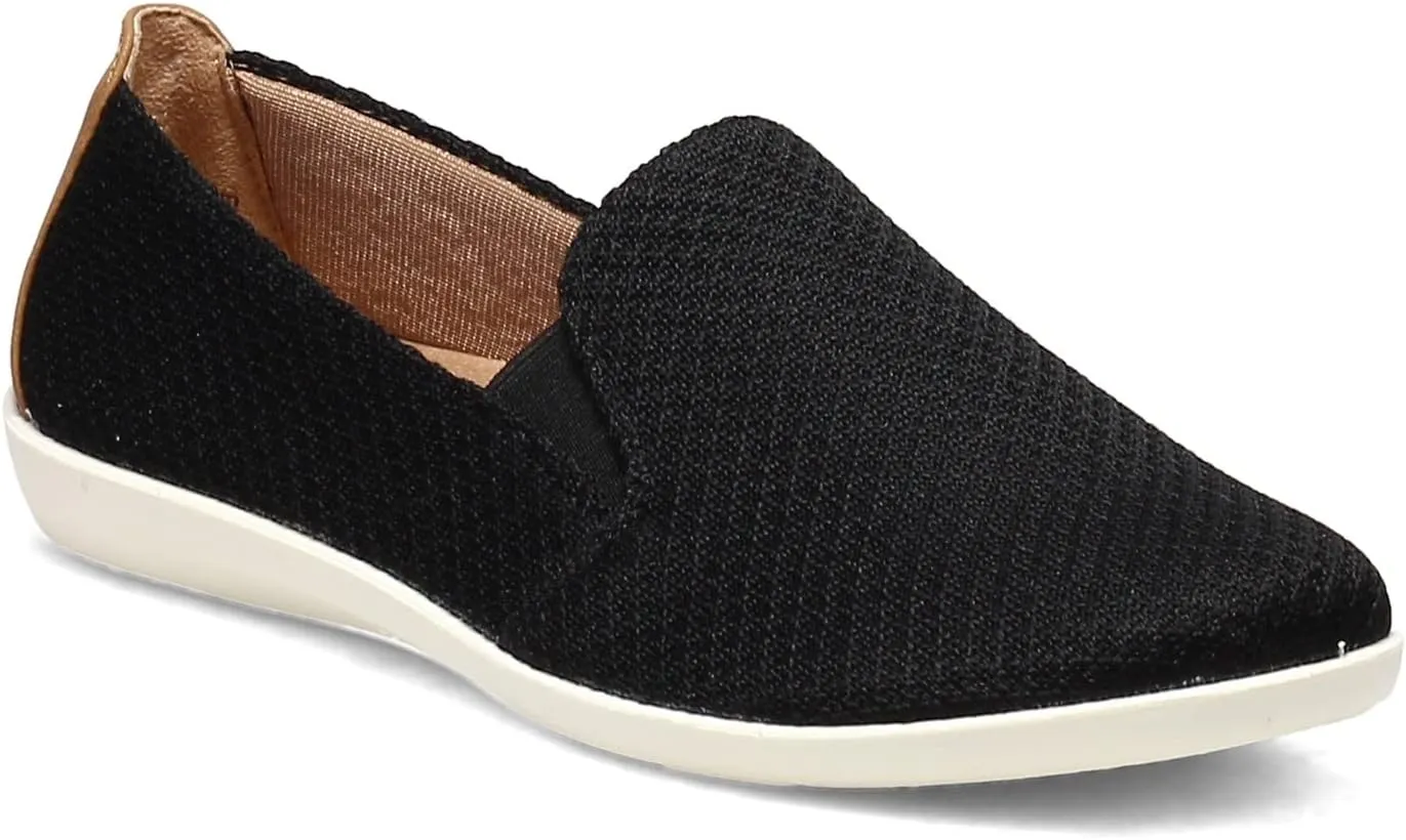 LifeStride Womens Next Level Slip-On Sneaker, Black, 6.5 US