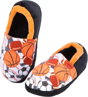 Little Kids Big Boys House Slippers, Kids Warm Slip On Home Slippers with Soft Memory Foam Cute Winter Nonslip Indoor Shark Dinosaur Soccer Dog Slippers