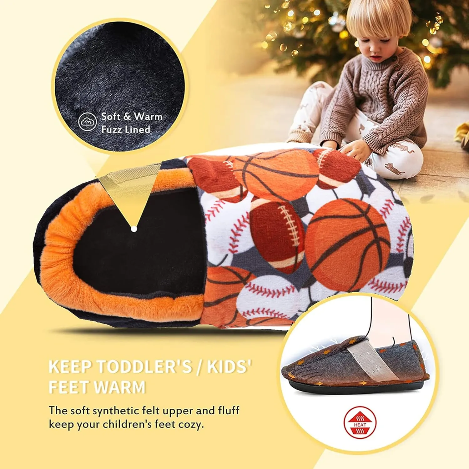 Little Kids Big Boys House Slippers, Kids Warm Slip On Home Slippers with Soft Memory Foam Cute Winter Nonslip Indoor Shark Dinosaur Soccer Dog Slippers