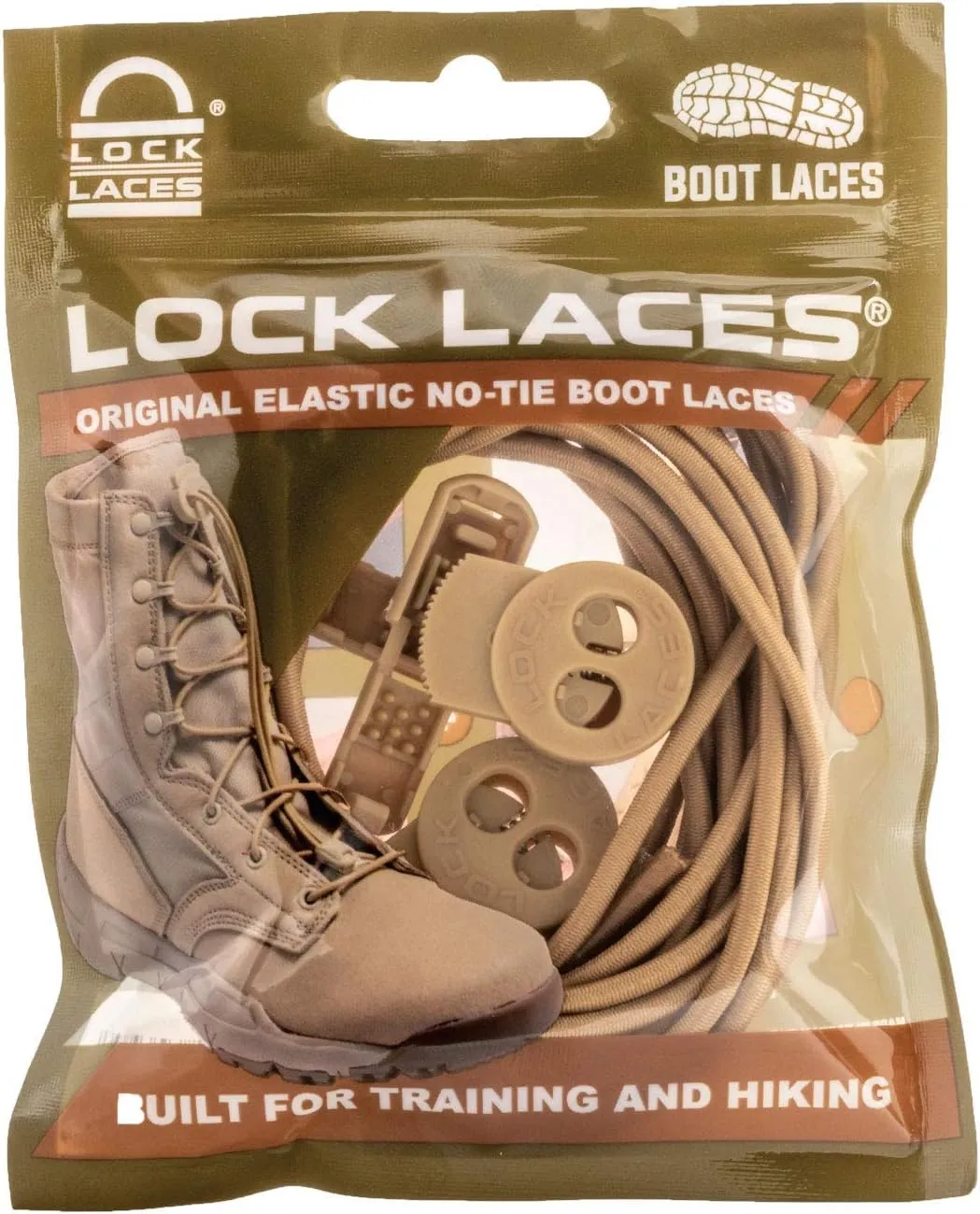 Lock Laces Premium Heavy Duty Elastic No-Tie Laces for Boots and Shoes (1 Pair)
