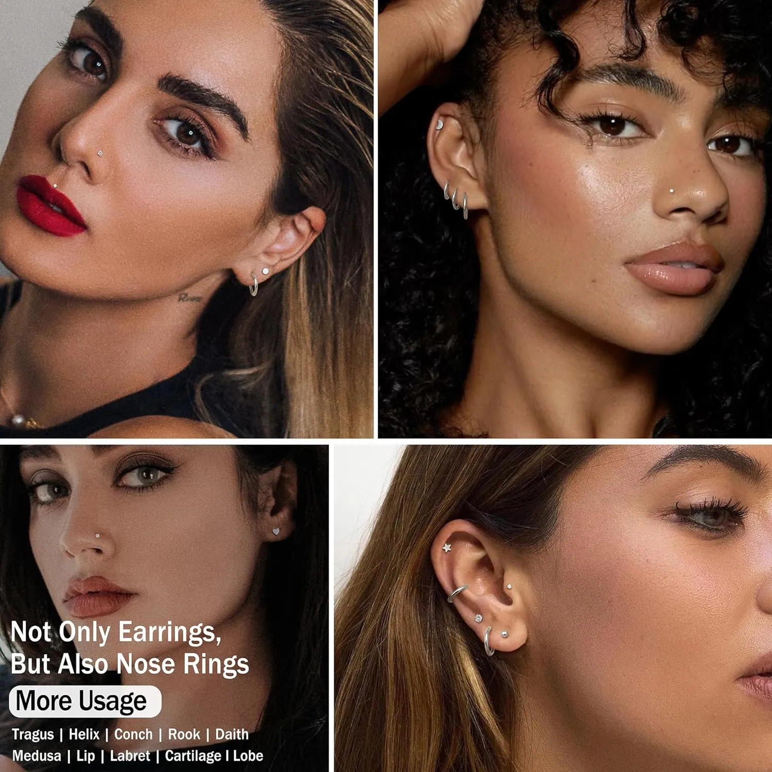 LOYALLOOK Threadless Flat Back Earrings 316L Surgical Steel Gold Cartilage Earrings for Women Men Hypoallergenic Small Hoop CZ Push in Flatback Stud Earrings 20G 18G Flat Back Nose Stud Tragus Helix Conch Piercing Jewelry