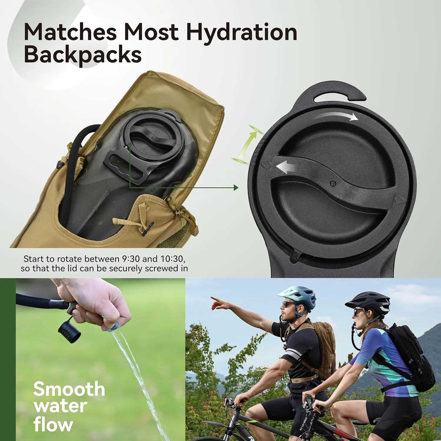MARCHWAY 2L/2.5L/3L TPU Hydration Bladder, Ultra Durable Water Reservoir Bag with Insulated Tube for Hydration Pack for Cycling, Hiking, Running, Climbing, Biking