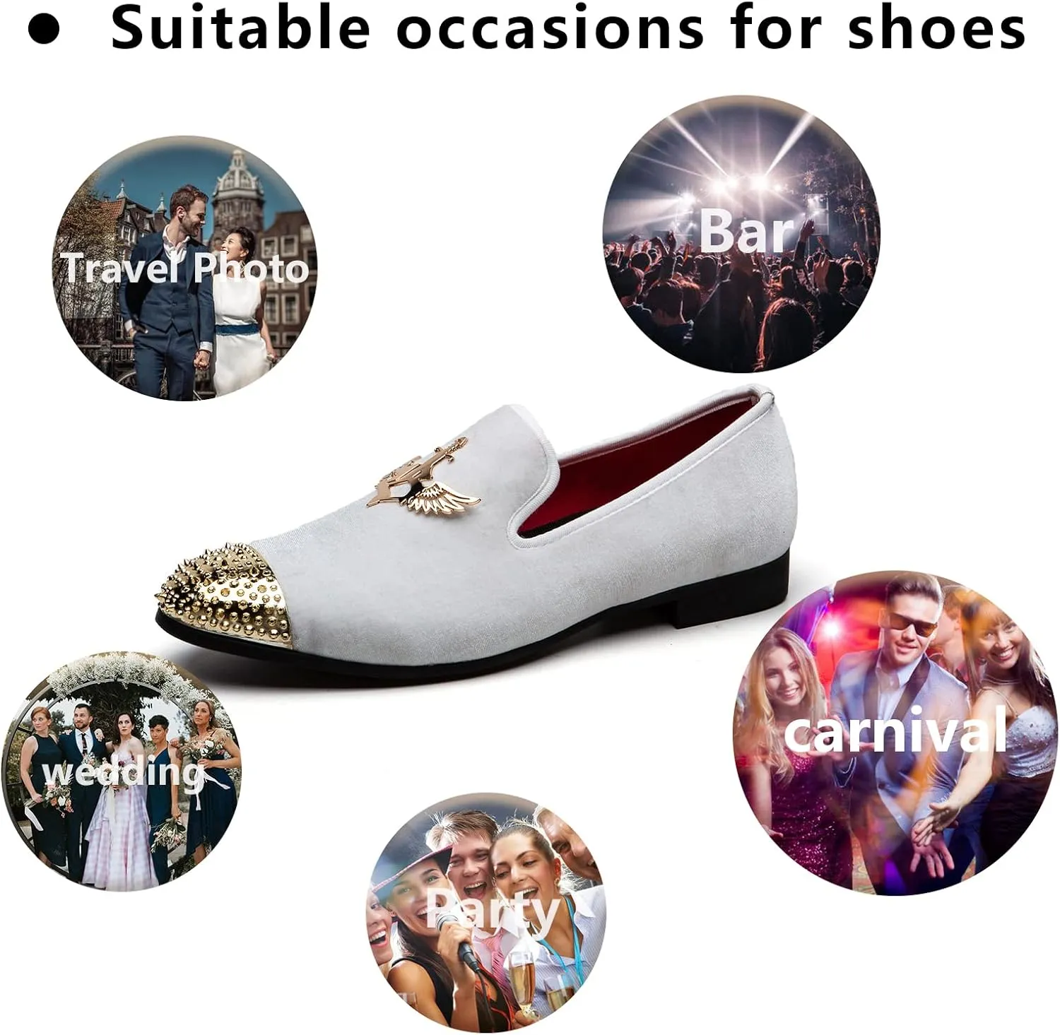 Meijiana Men's Loafers Velvet Shoes Metal Eagle Buckle Wedding Party Smoking Slipper Dress Loafers Shoes for Men