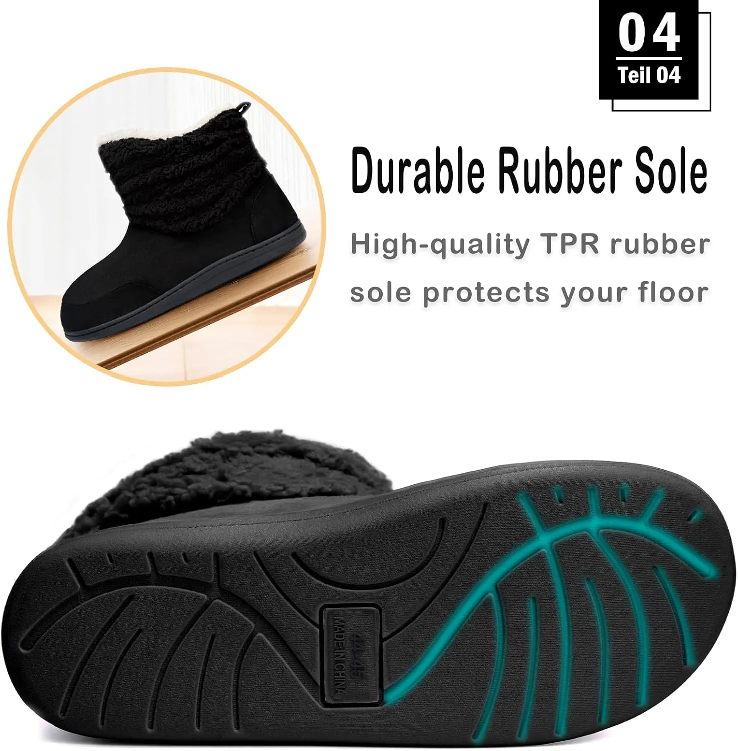Men Women Slipper Boots Winter Indoor Outdoor Bootie Slippers Plush Fleece Memory Foam House Shoes