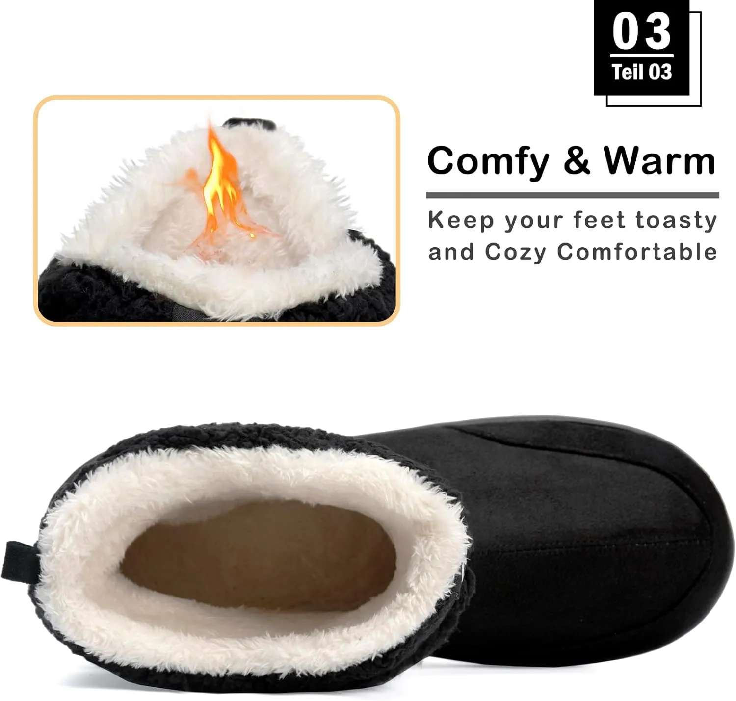 Men Women Slipper Boots Winter Indoor Outdoor Bootie Slippers Plush Fleece Memory Foam House Shoes