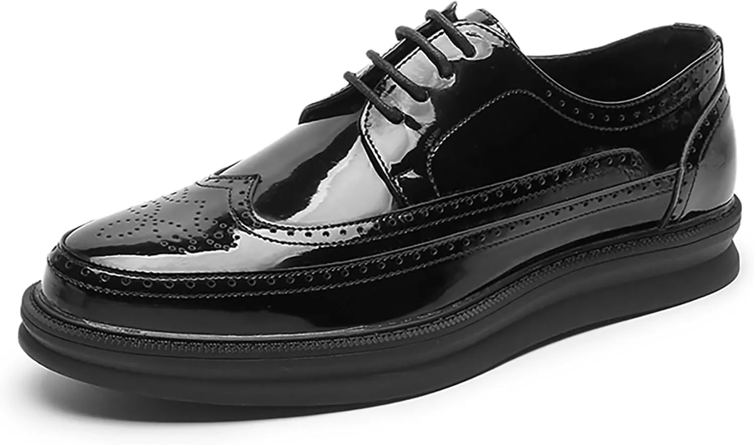 Men's Casual Wingtip Dress Sneakers Orthopedic Classic Leather Dress Shoes for Men Fashion Platform Wingtip Brogue Oxford for Men