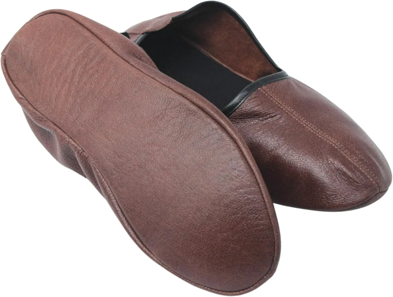 Mens Indoor Leather Slippers Traditional Babouche House Shoes Barefoot Moccasin