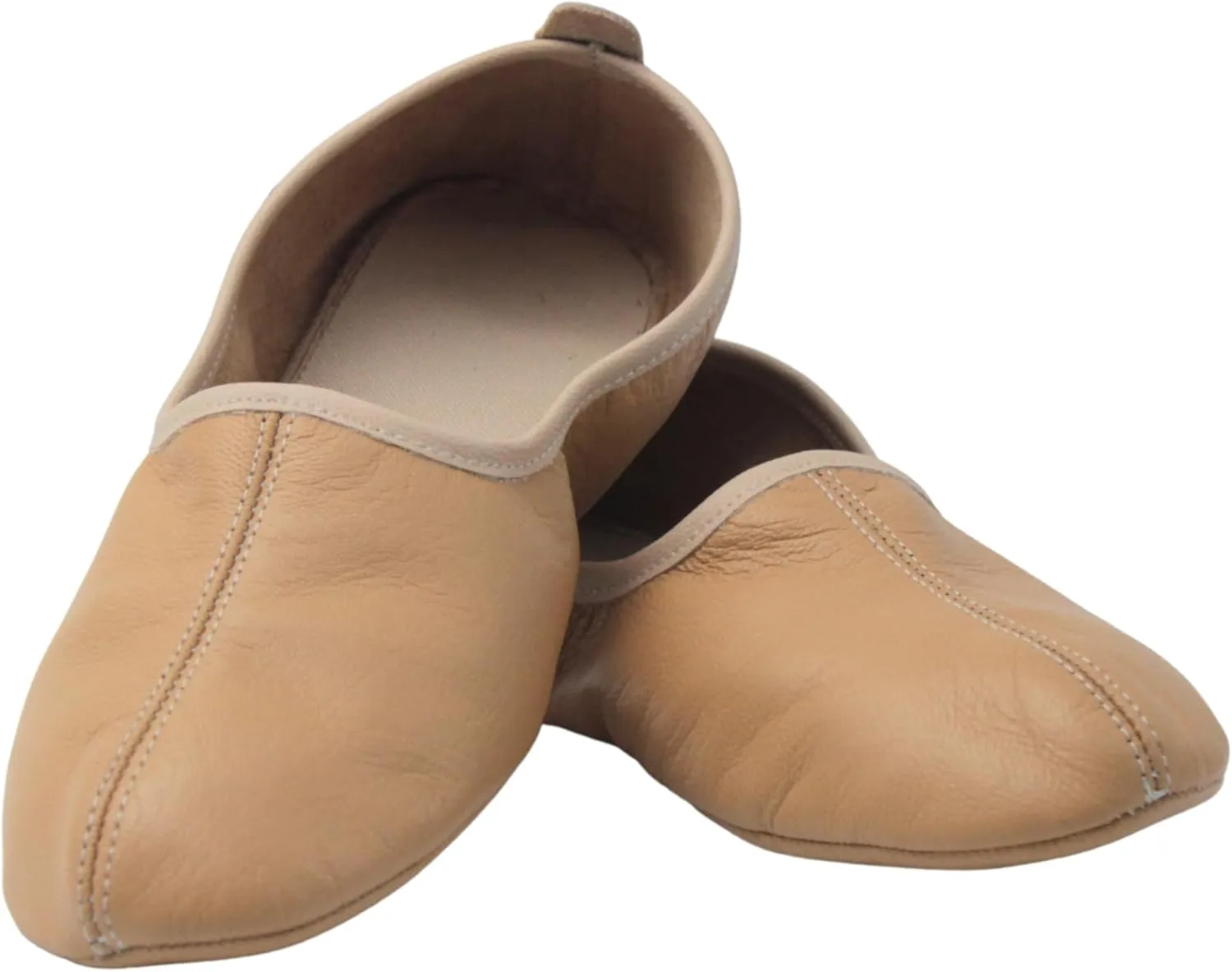 Mens Indoor Leather Slippers Traditional Babouche House Shoes Barefoot Moccasin