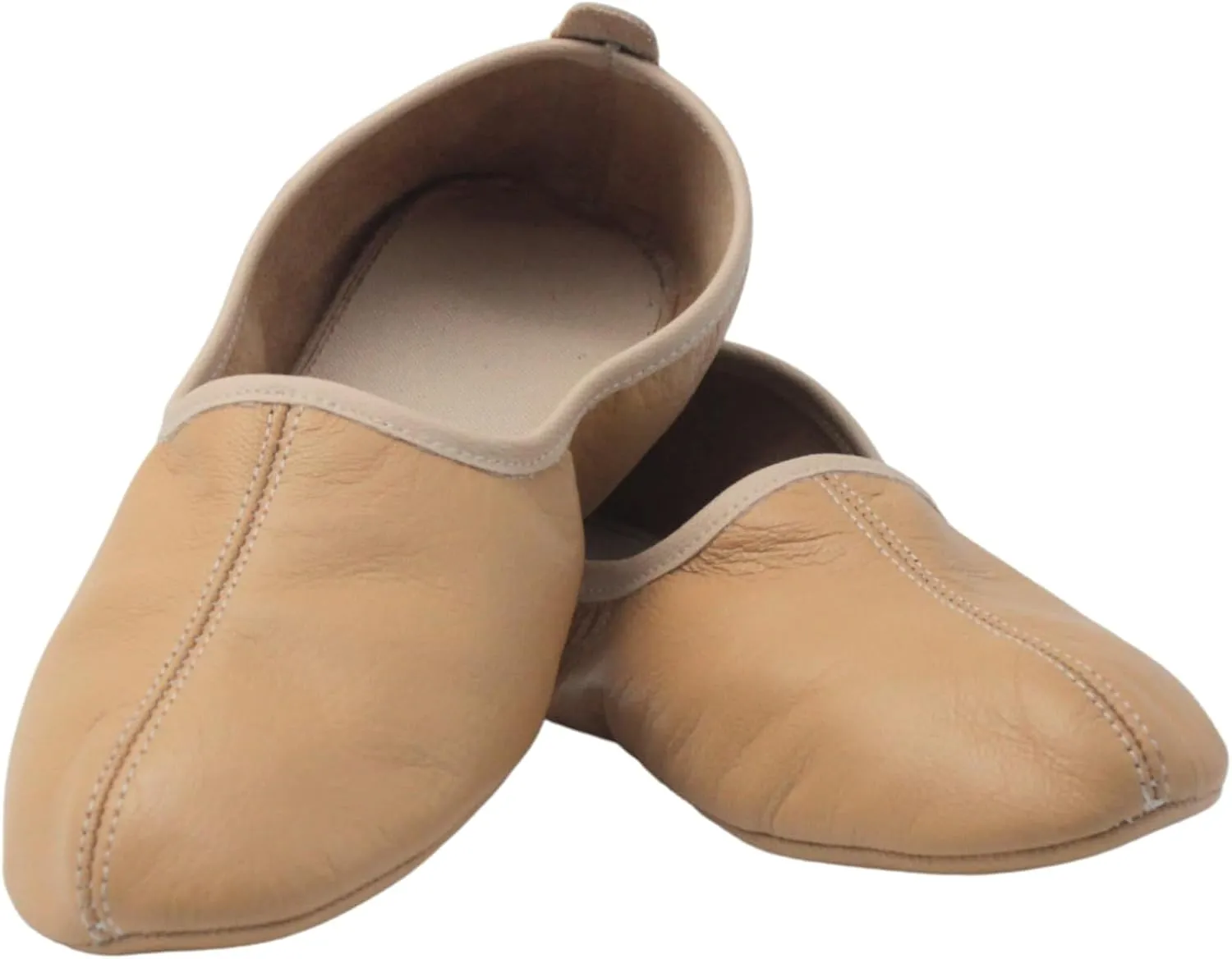 Mens Indoor Leather Slippers Traditional Babouche House Shoes Barefoot Moccasin