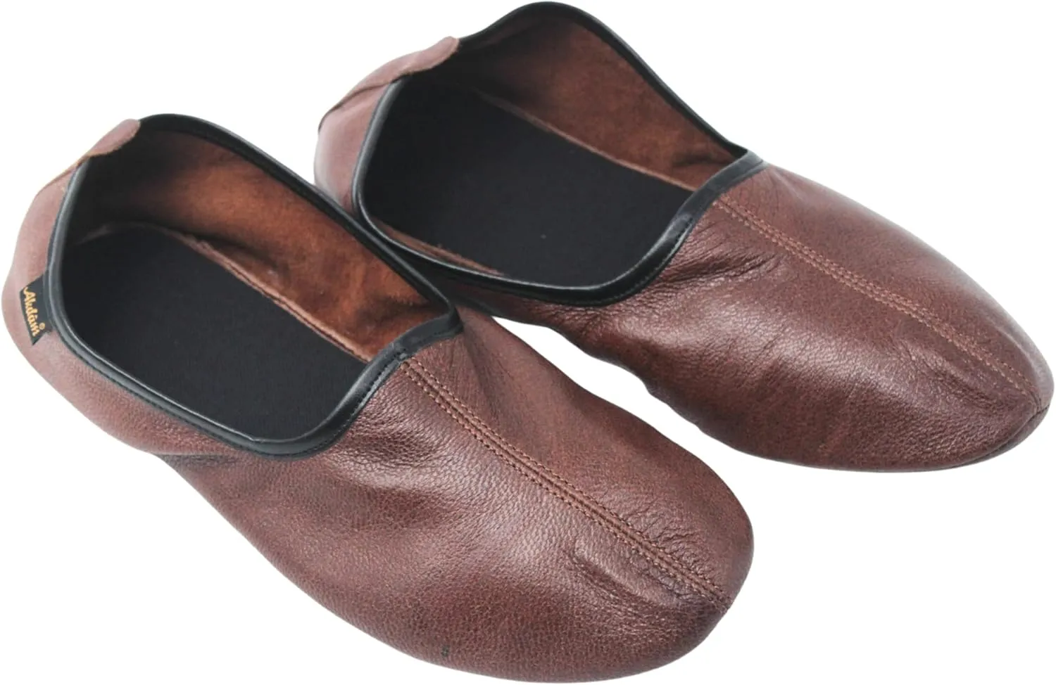 Mens Indoor Leather Slippers Traditional Babouche House Shoes Barefoot Moccasin