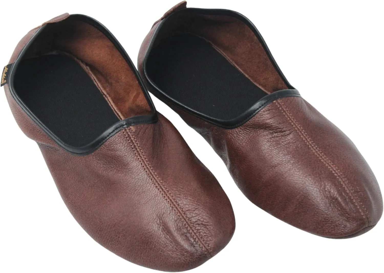 Mens Indoor Leather Slippers Traditional Babouche House Shoes Barefoot Moccasin