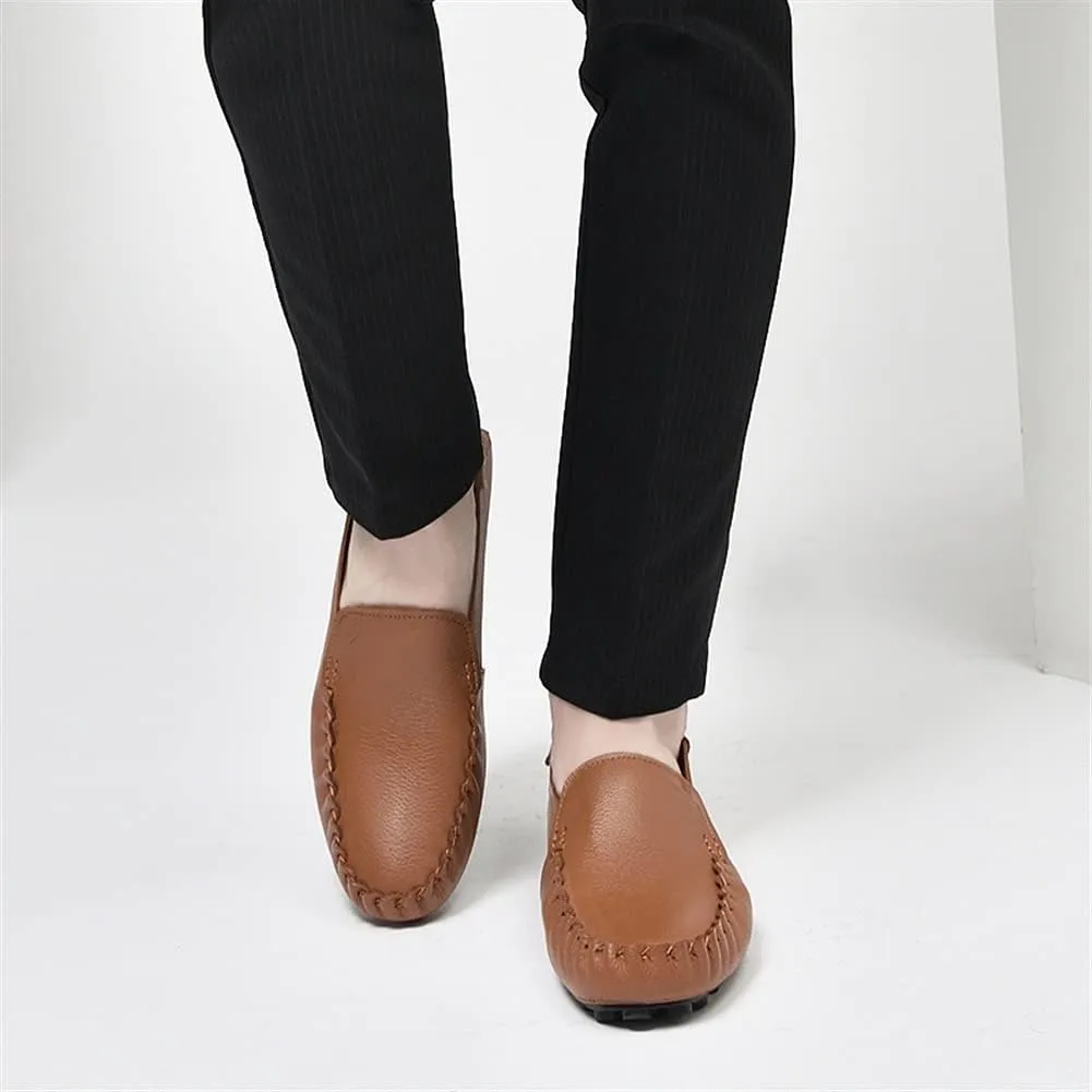 Men's Loafers Shoes Simple Moccasins Shoes Driving Loafers Leather Comfortable Flexible Flat Heel Outdoor Casual Slip On
